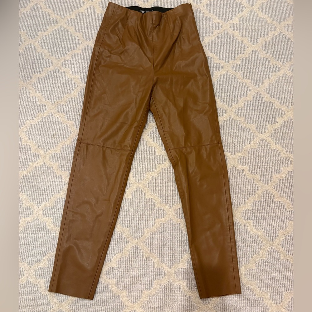 Zara Brown Leather Pants